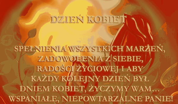 Kwiatowa kartka i życzenia na dzień kobiet